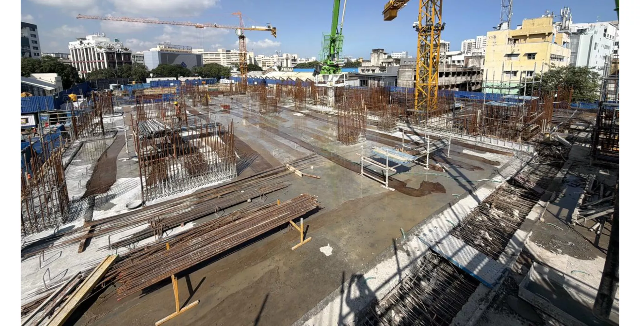 Brigade Icon Residential : Aerial View - 1st Floor Slab Concrete Work Completed