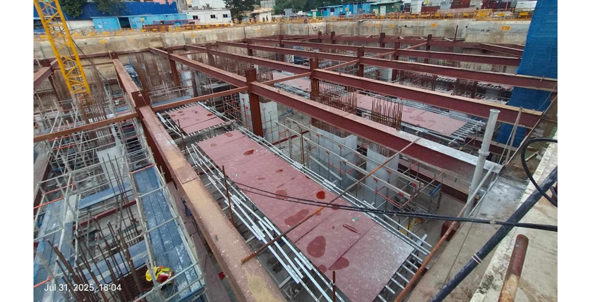 Brigade Icon Residential : Basement1  Pour 1 & Pour 2 – Slab Shuttering Works in Progress - July 2025